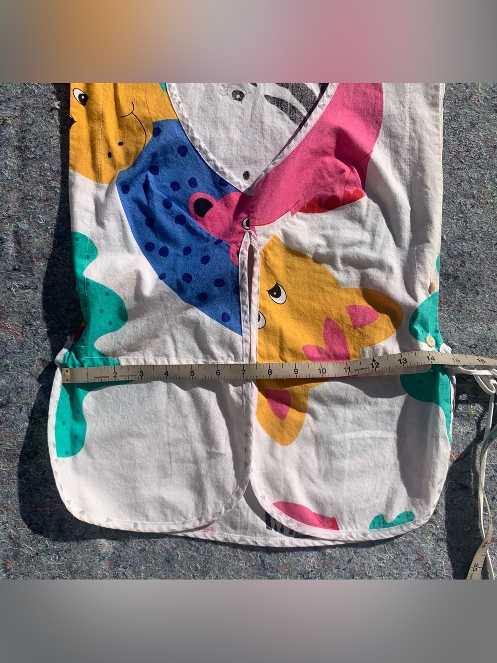 Designer Grey Ant cotton pinafore apron style top w/ a colorful animal print - Picture 12 of 16